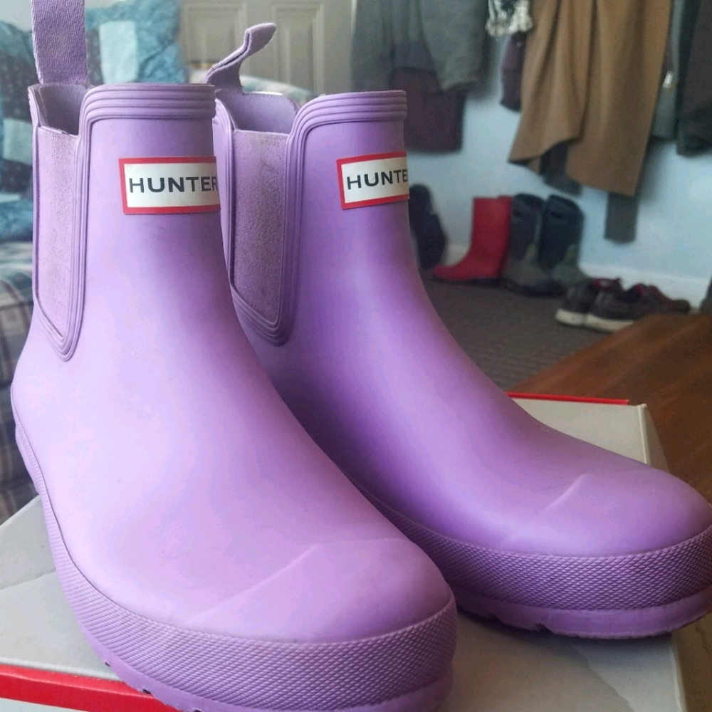 Thistle purple Hunter original Chelsea boots 11